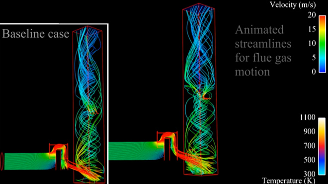 Gas Quenching in Vertical Tower CFD
