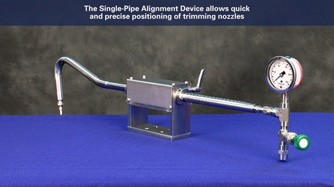 Single Pipe Alignment Device for Paper Trimming
